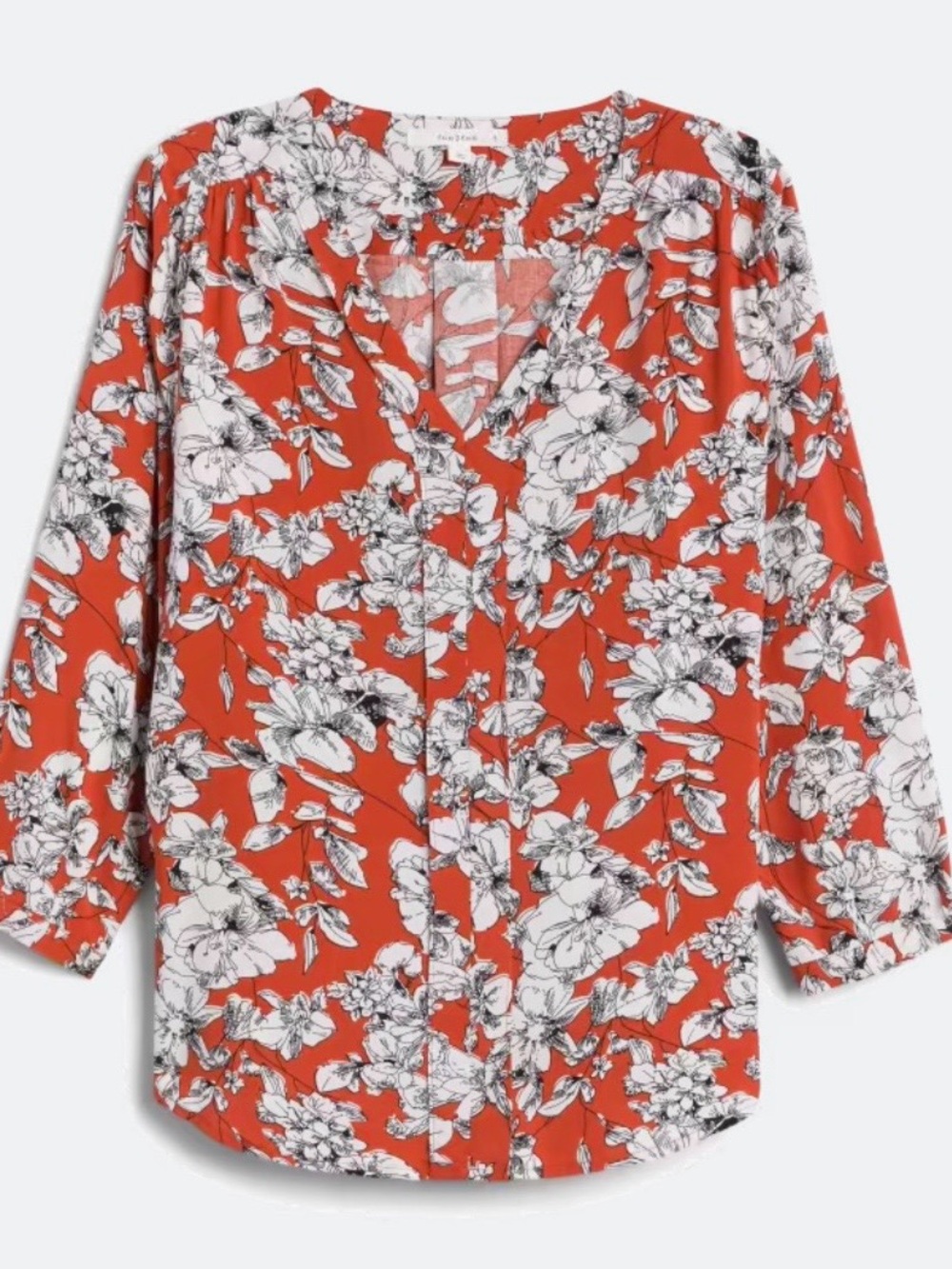 fun 2 fun Red Floral Button-Front Blouse
